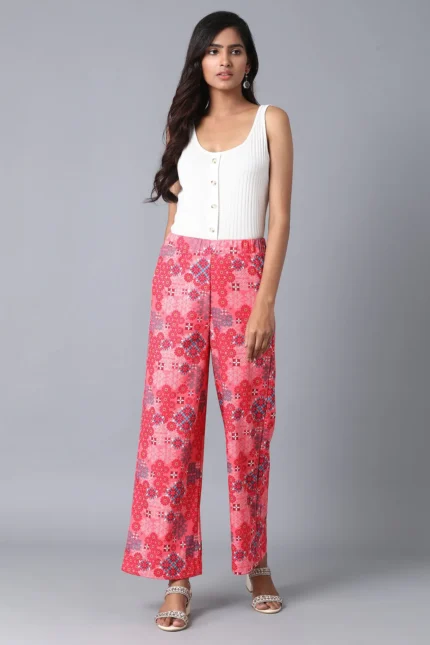 Red Loose Fit Palazzo