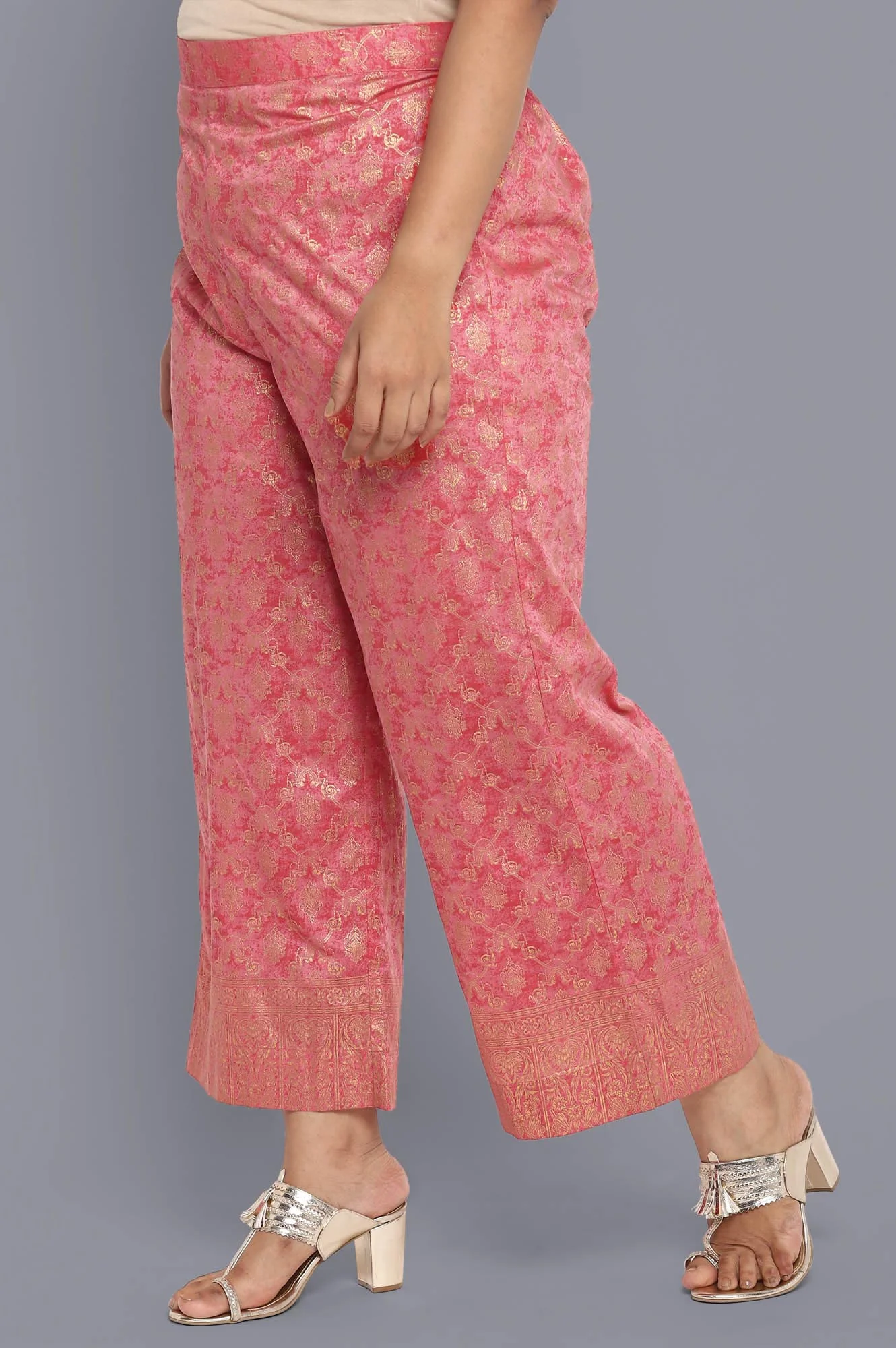 Regular Fit Printed Palazzos - Image 4