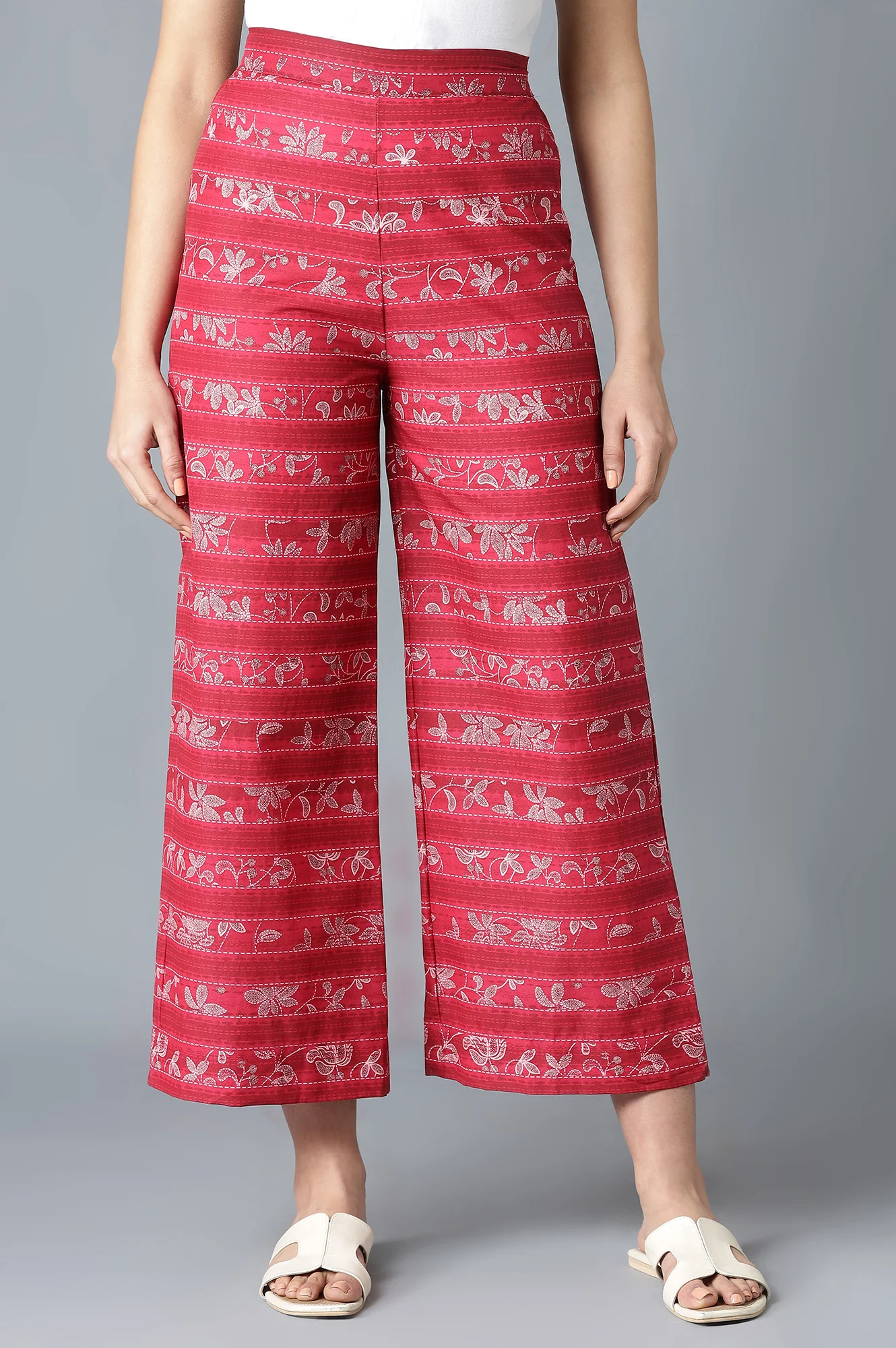Regular Fit Printed Palazzos - Image 9