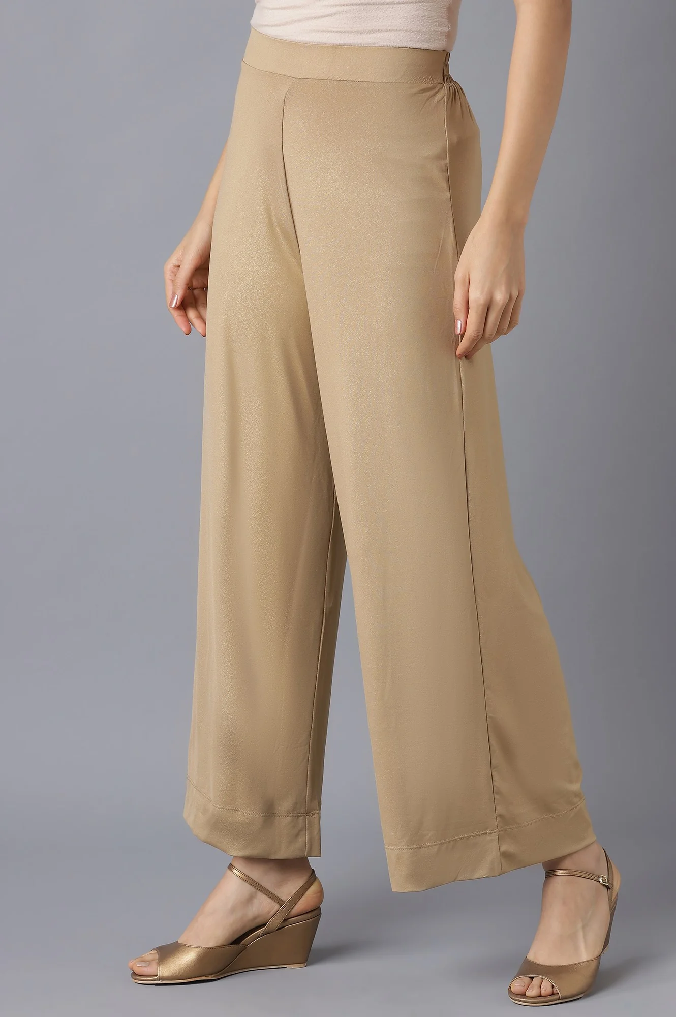 Casual Regular Fit Solid Palazzos - Image 4