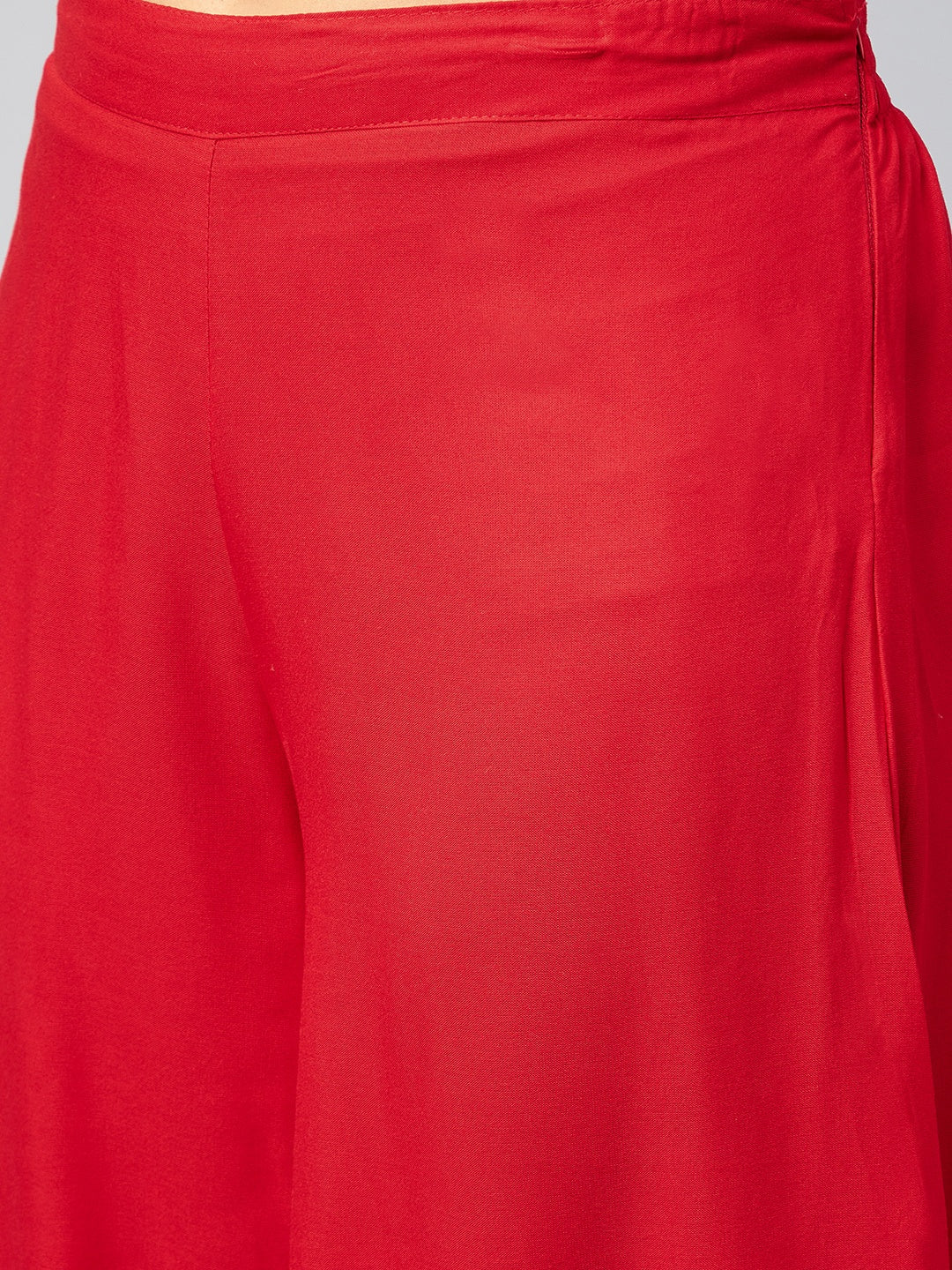 Viscose Rayon Solid Red Handloom Palazzo - Image 7