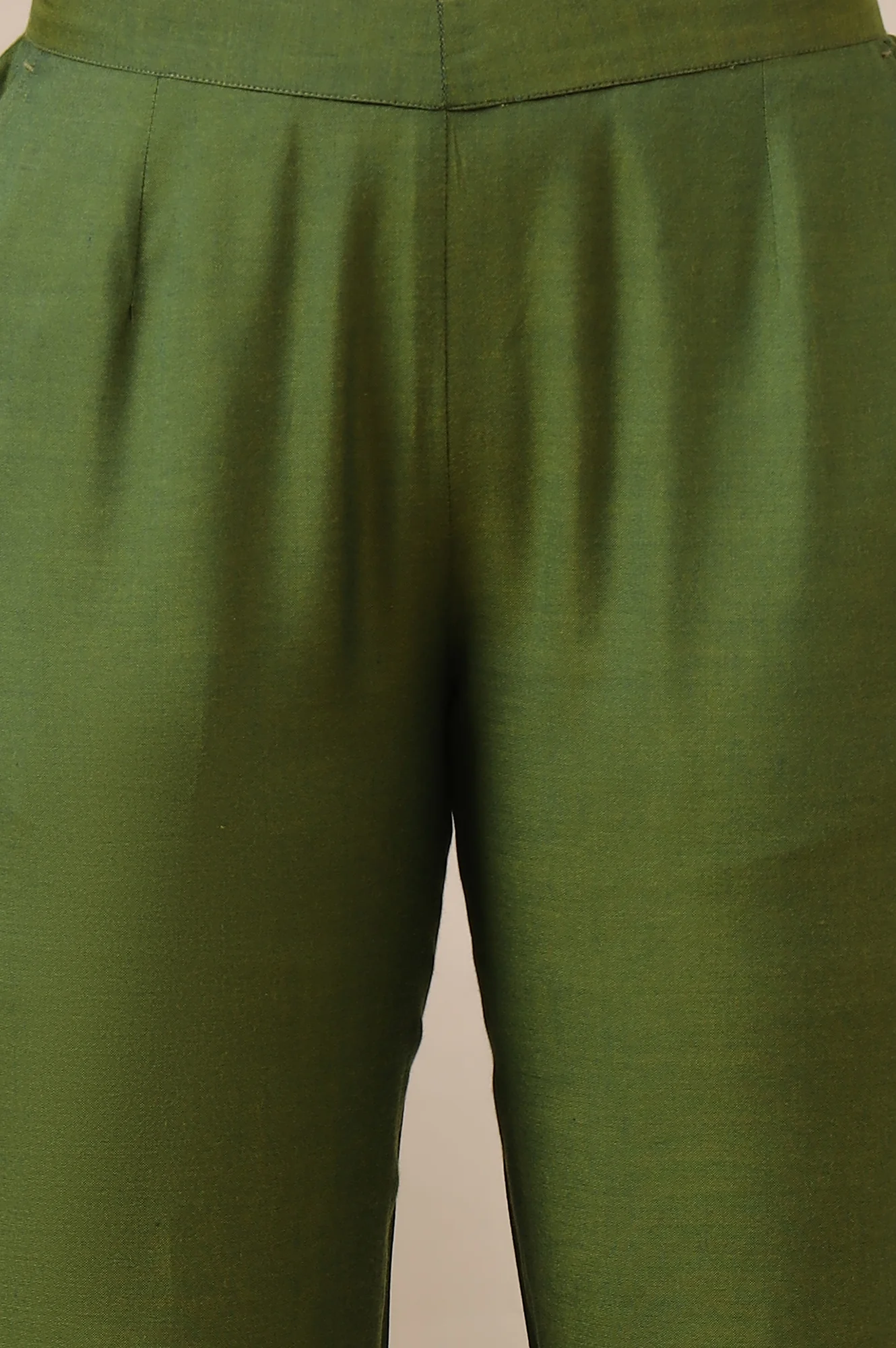 Green Solid Modal Rayon Ankle Length Palazzos - Image 7