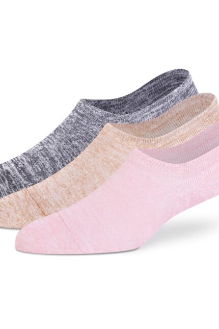 Baby Pink Beige Grey No-Show Socks - Women (Pack of 3)