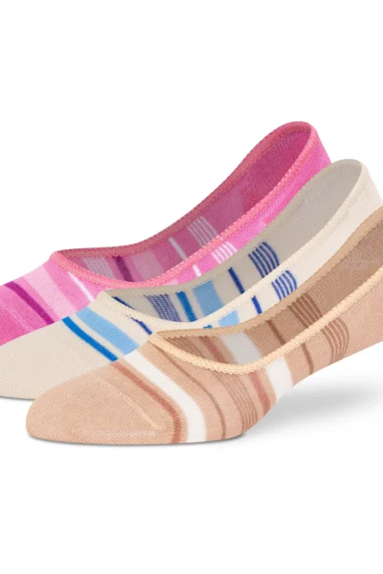 Baby Pink Beige Grey No-Show Socks - Women (Pack of 3)