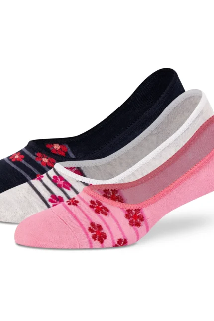 Baby Pink Beige Grey No-Show Socks - Women (Pack of 3)