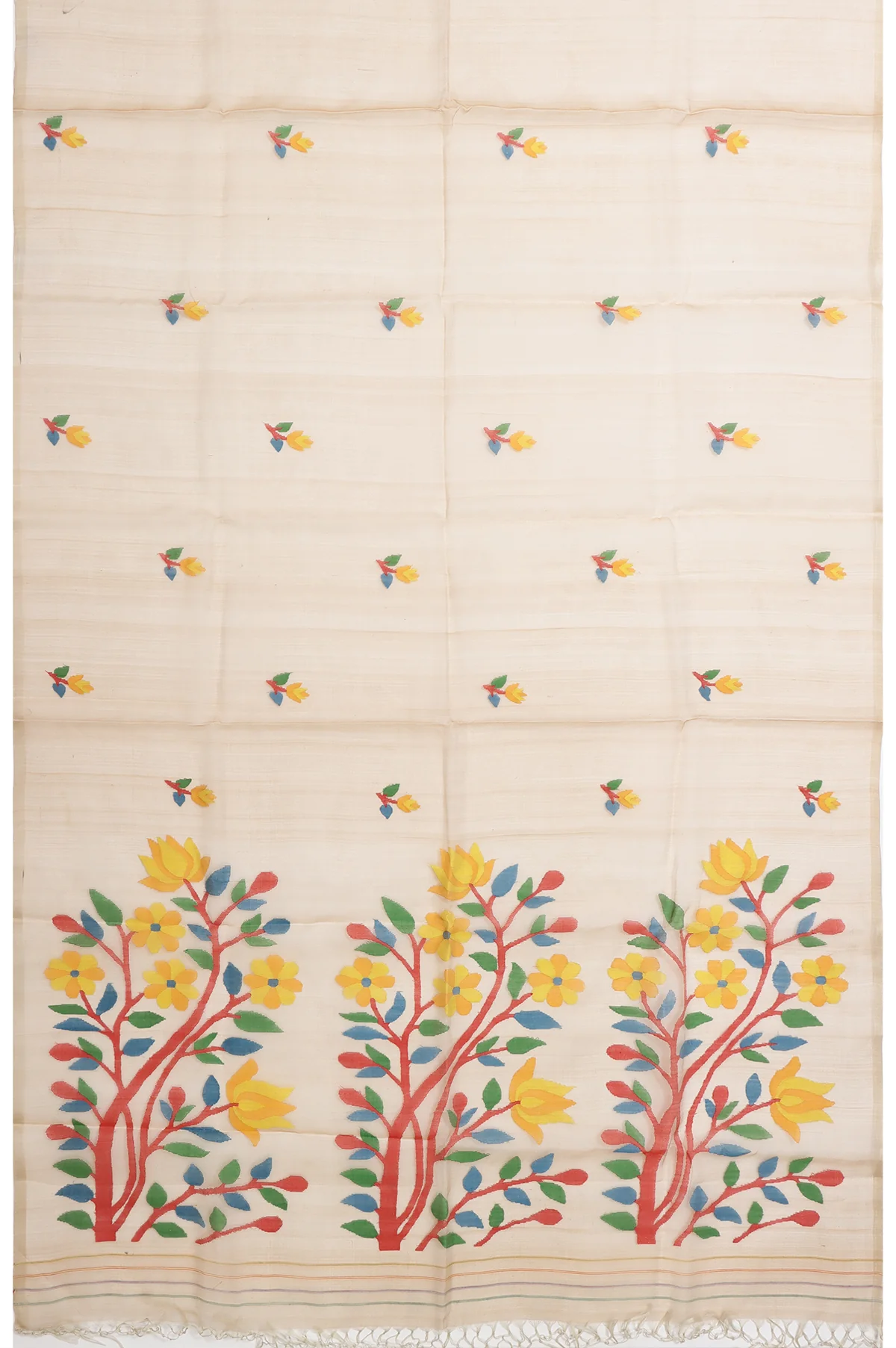 Sandal Bengal Jamadani Saree - Image 5
