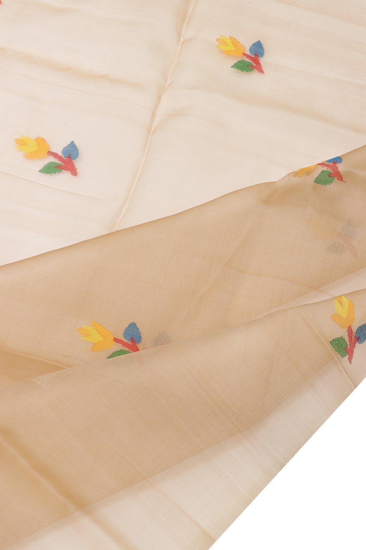 Sandal Bengal Jamadani Saree - Image 3