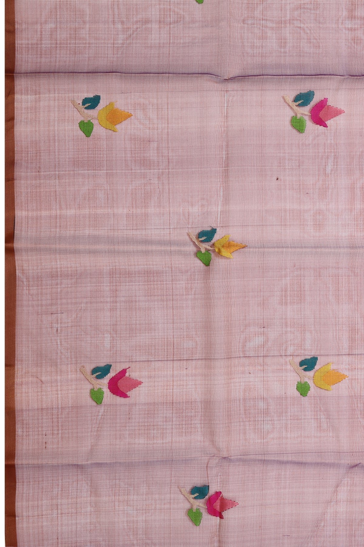 Brown Bengal Jamdani Saree - Image 5