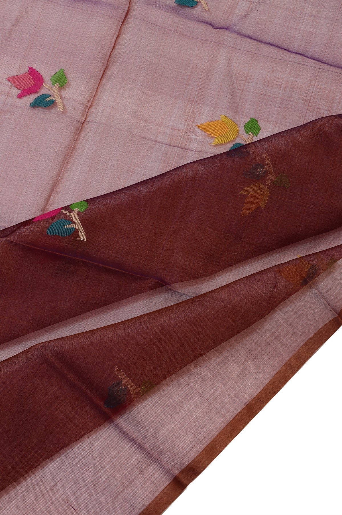Brown Bengal Jamdani Saree - Image 3