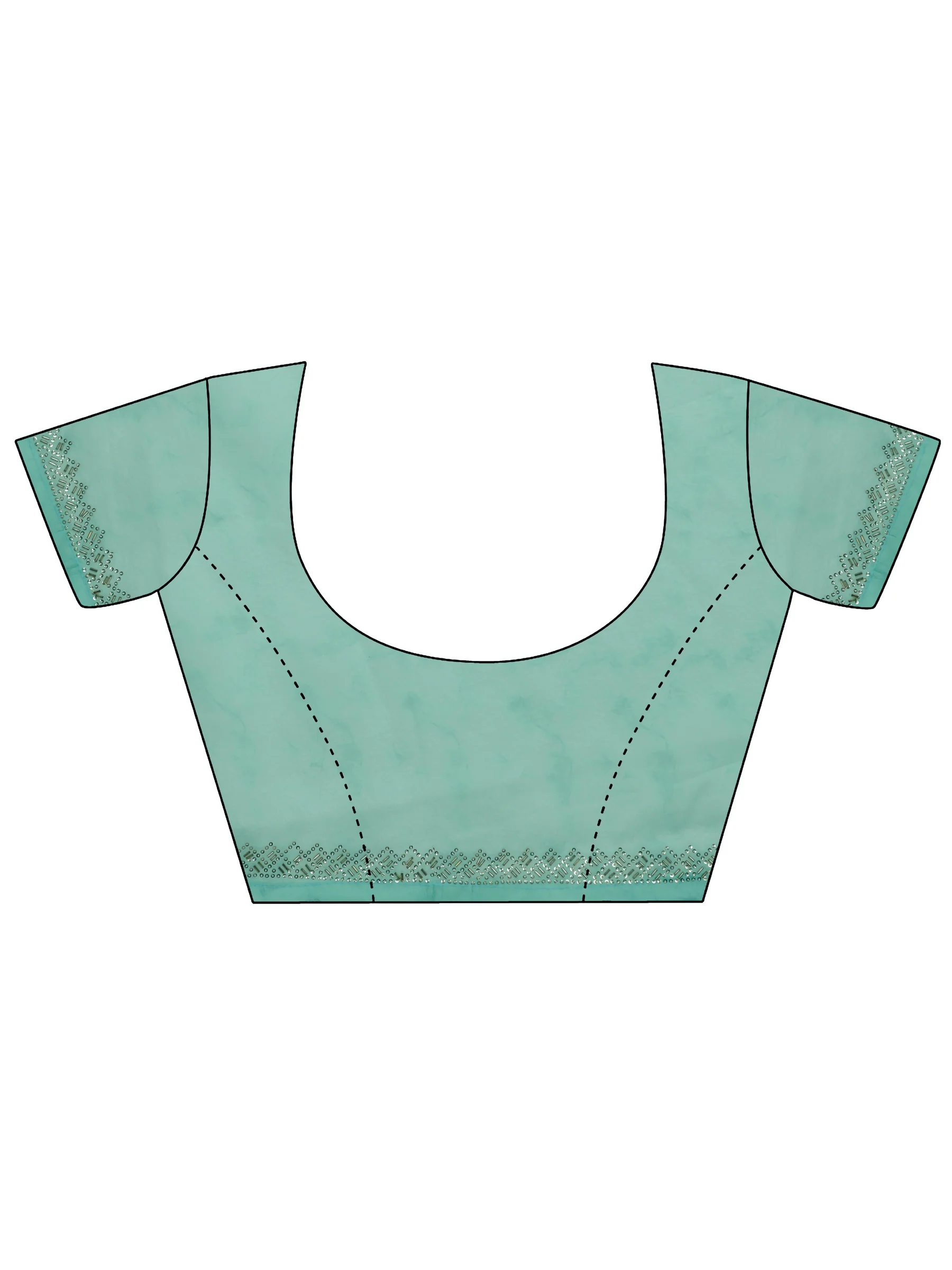 Multi Printed Organza Saree With Unstitched Blouse Piece - Image 9