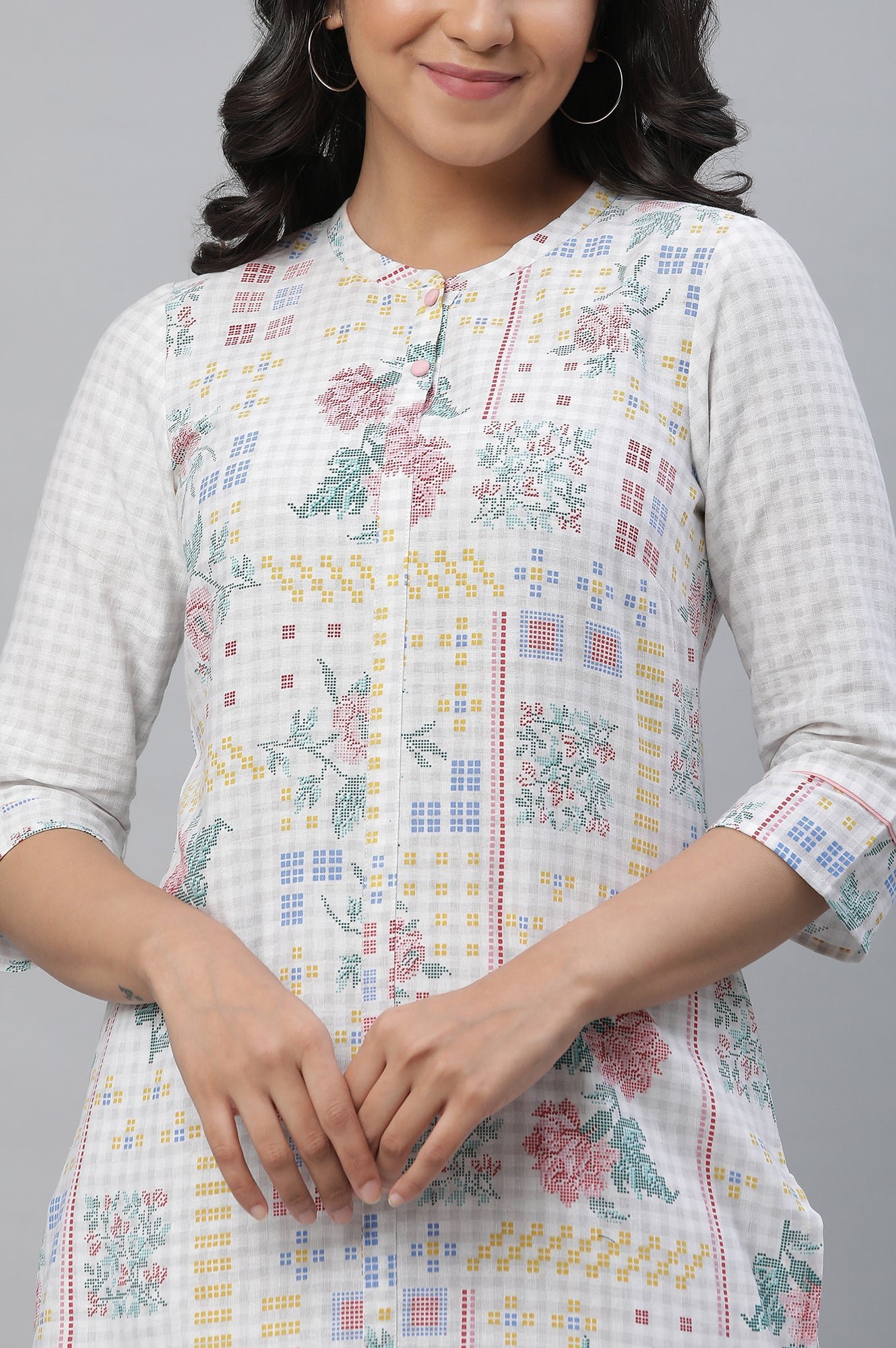 Seer Sucker Kurta and Pants Co-ord Set - Image 10