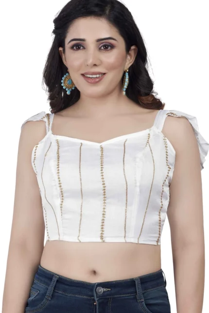 Golden Line V-Neck Women Blouse