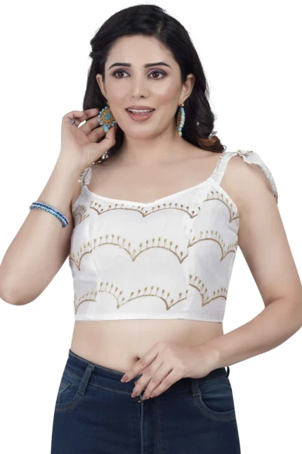 Golden Line V-Neck Women Blouse