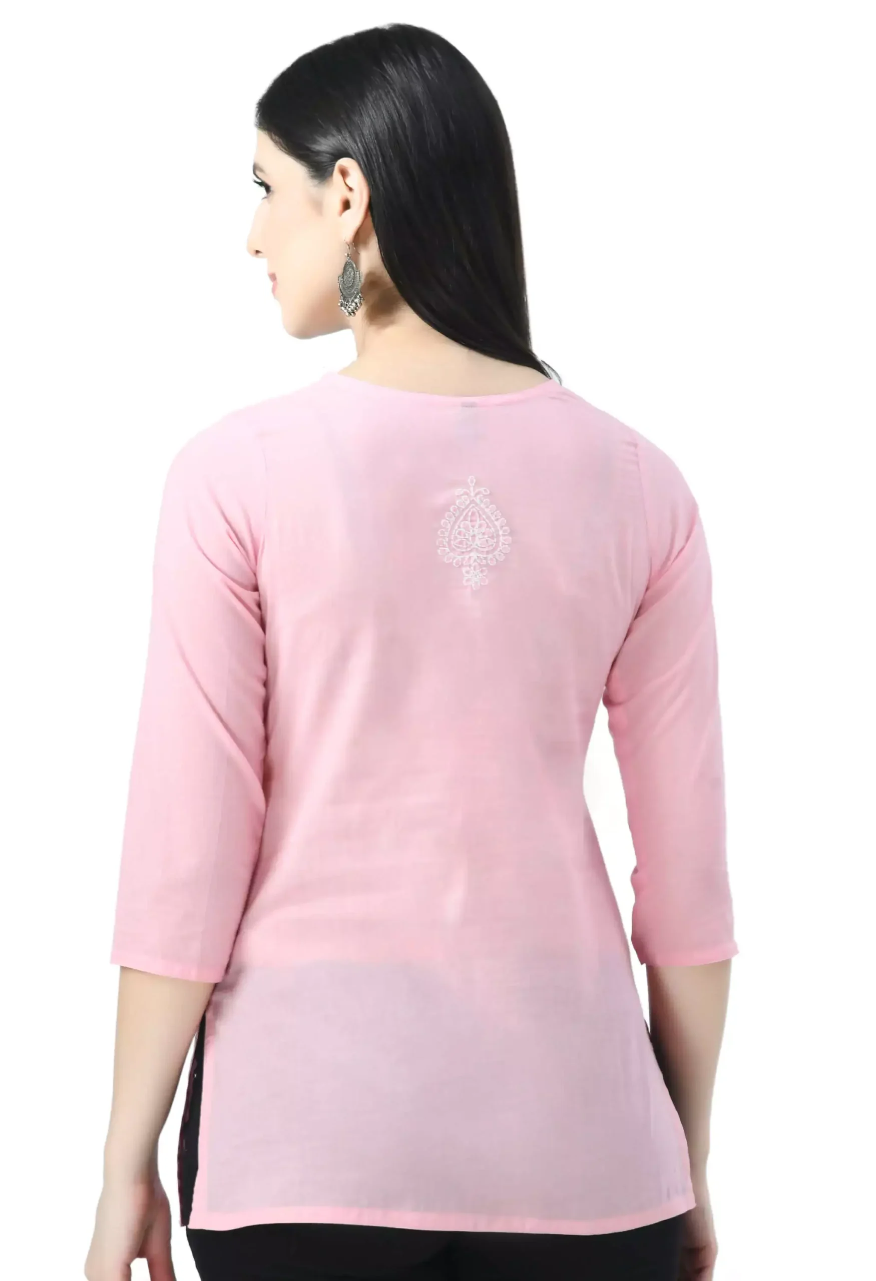 Pink Chikankari Short Kurti - Image 6