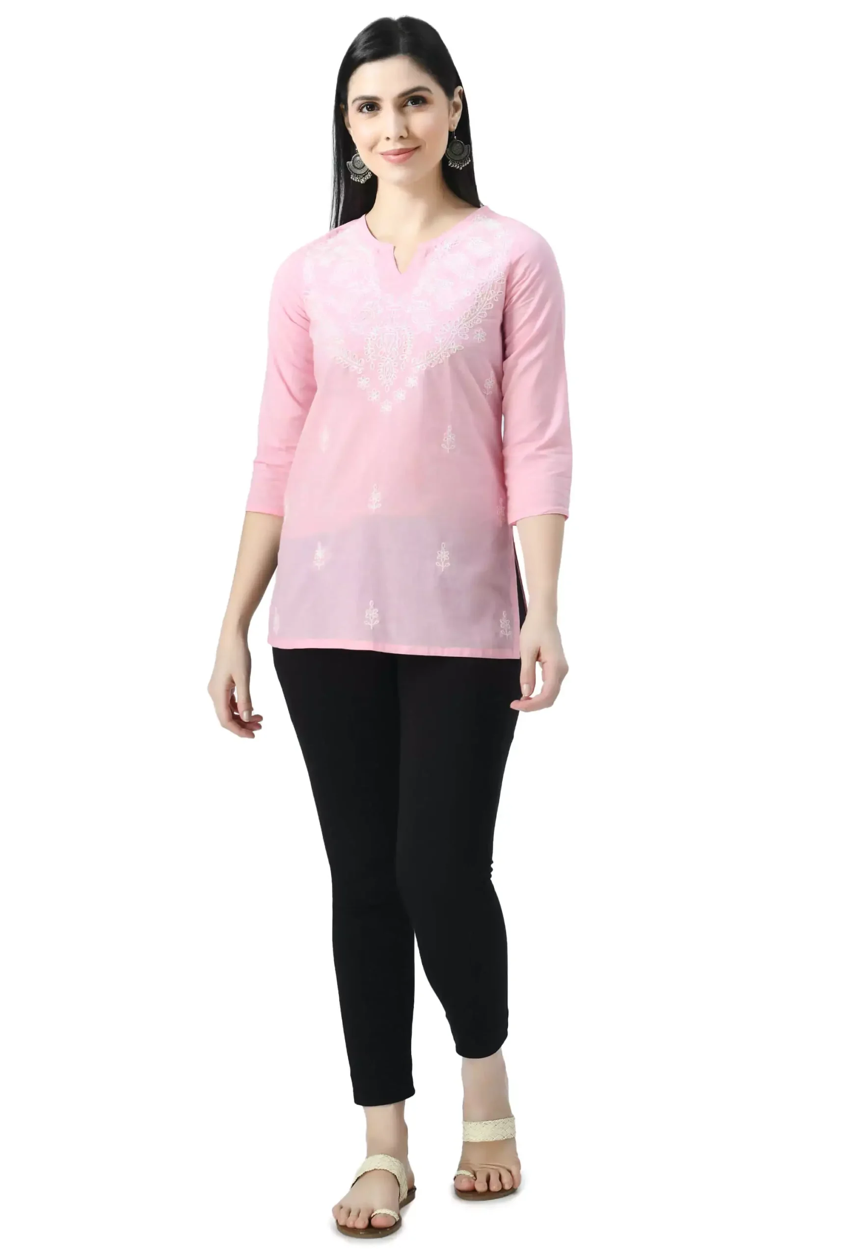 Pink Chikankari Short Kurti - Image 7