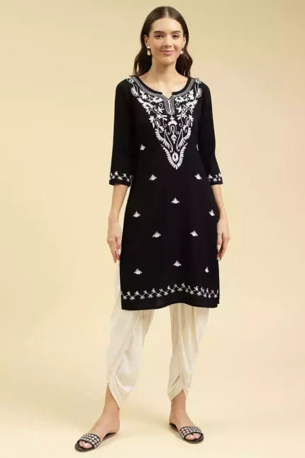 Black Kashmiri Kurti