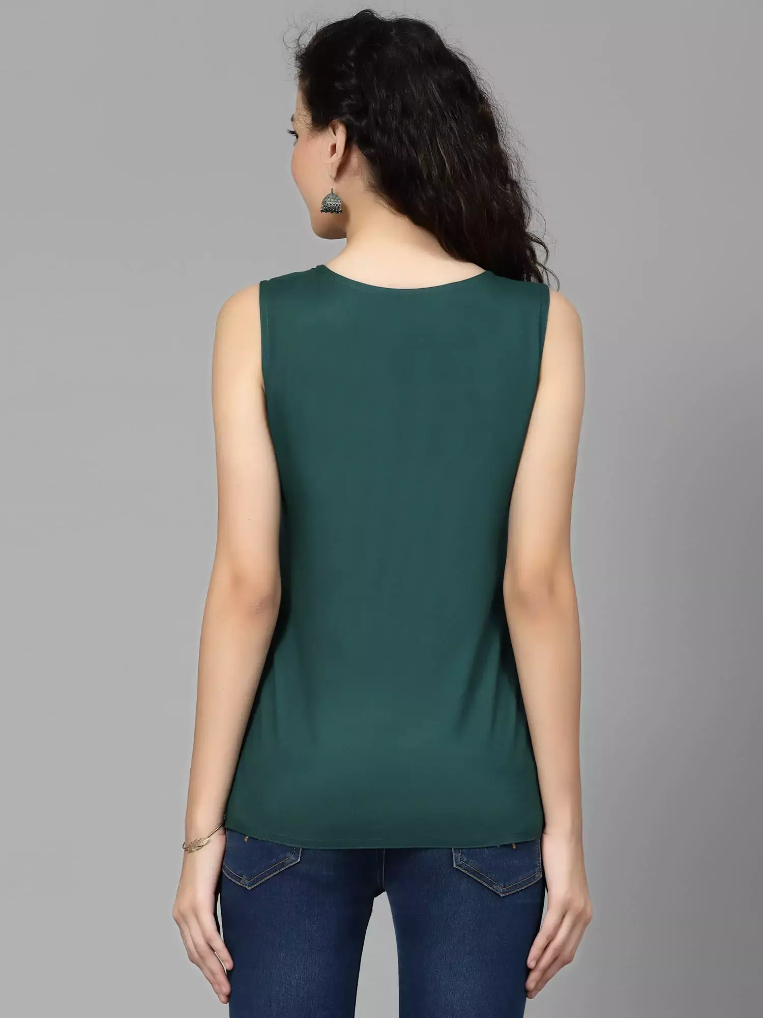 Nadia Green Sleeveless Short Kurti - Image 6