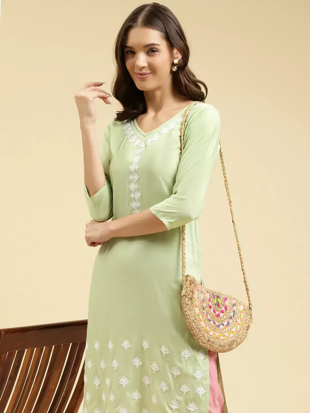 Gul Pista Green Kurti - Image 4