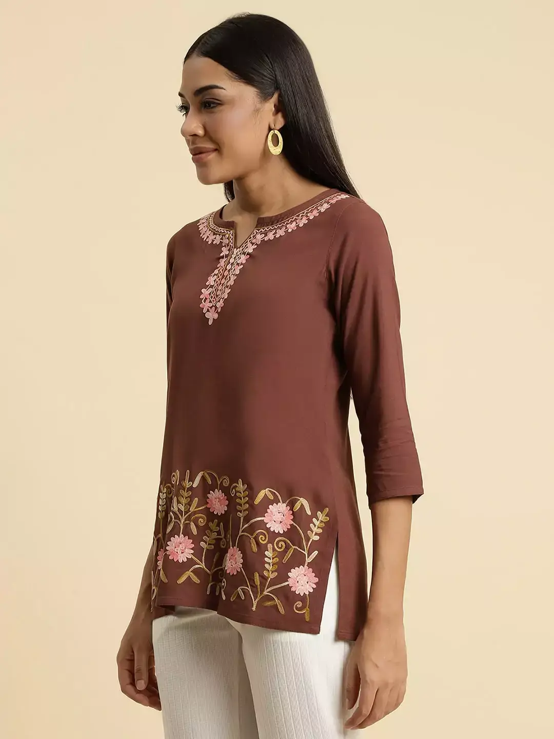 Hiba Brown Short Kurti - Image 6
