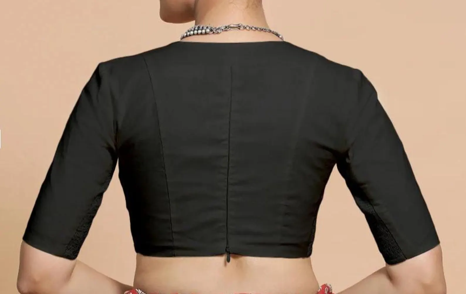 Saree Lehenga Blouse Deep -V Neck Half sleeves blouse for women !! blouse , women blouse - Image 3