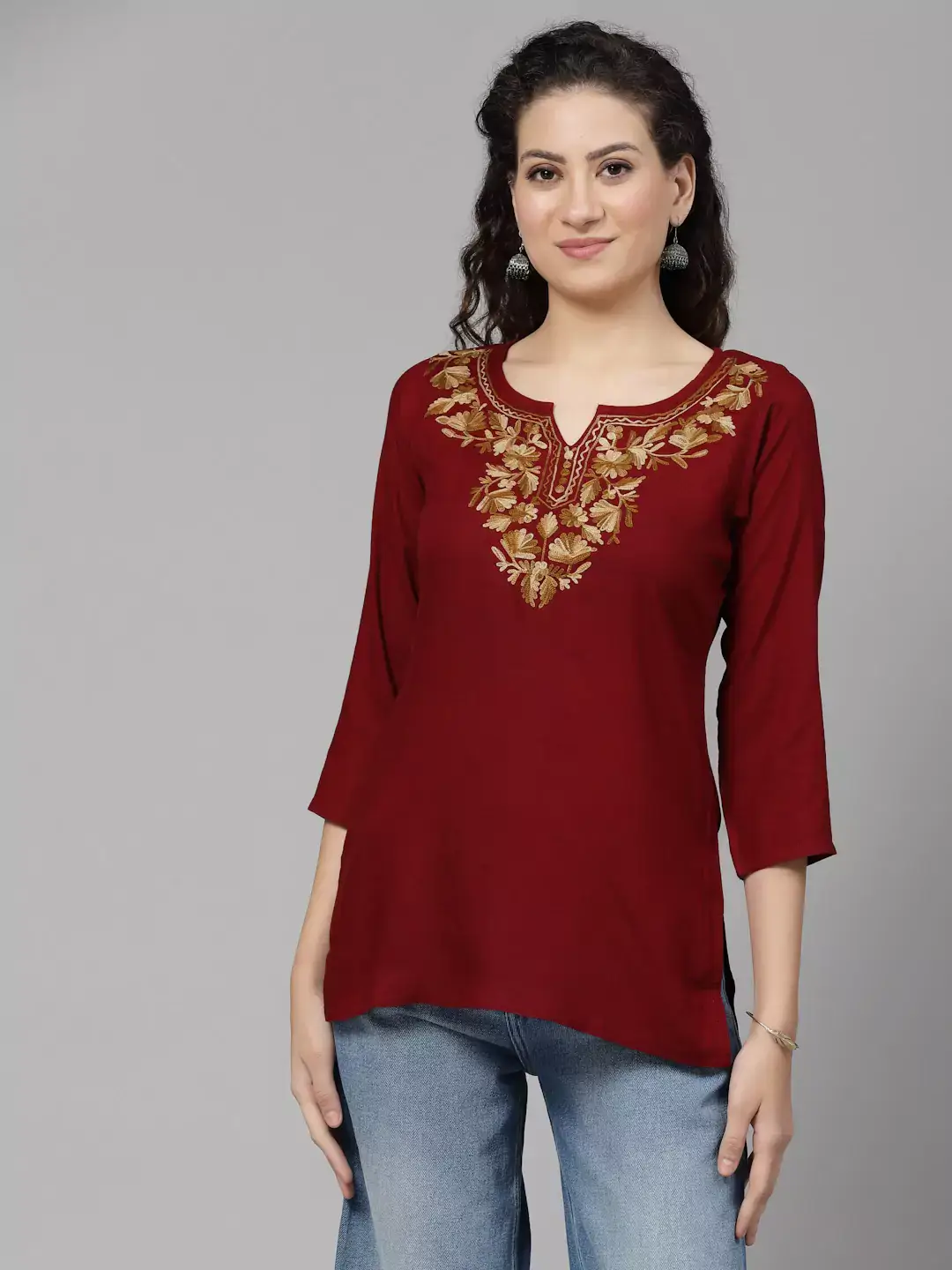 Inara Maroon Short Kurti