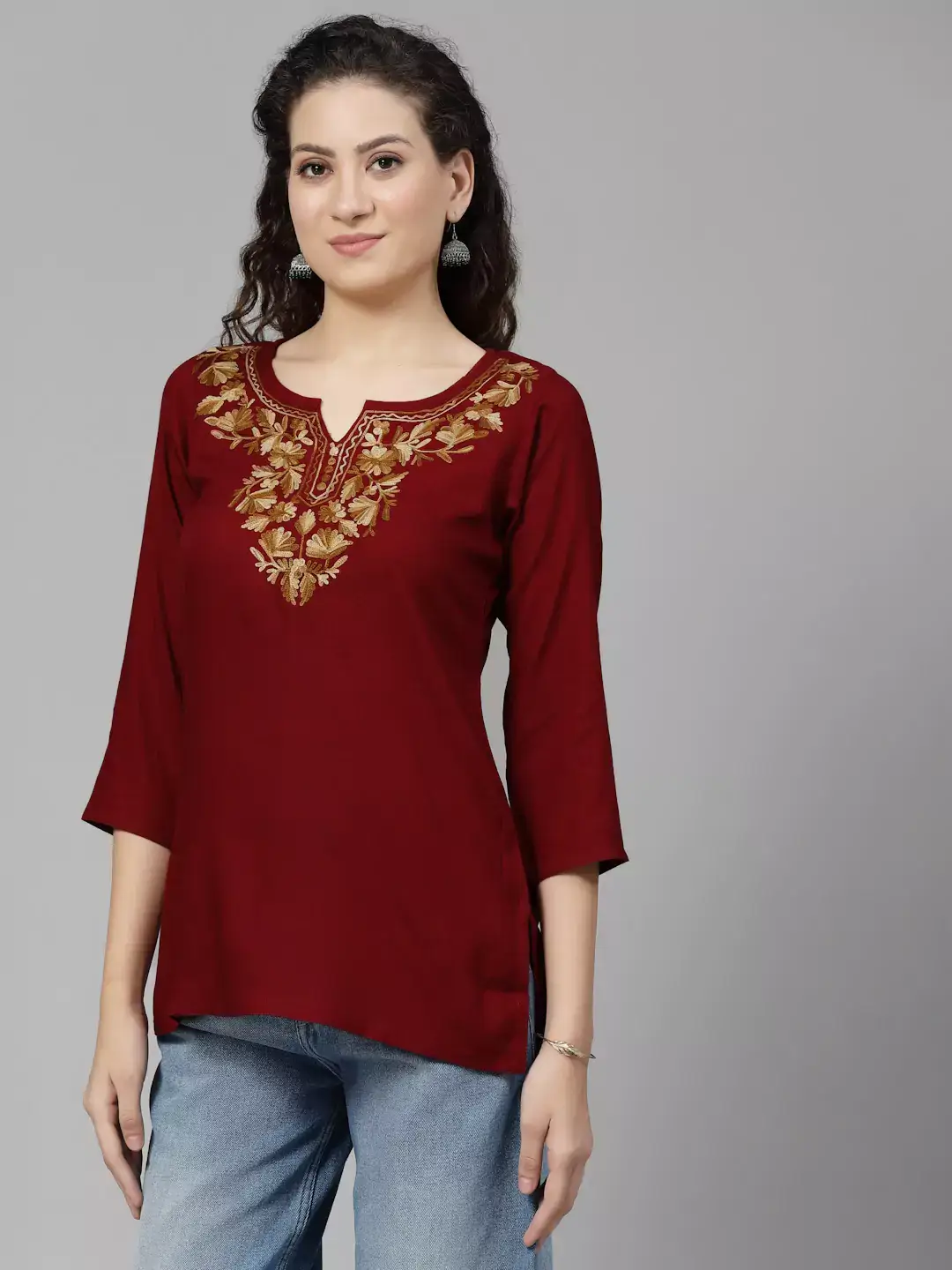 Inara Maroon Short Kurti - Image 6