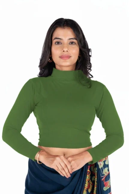 Full Sleeve Band collar Women Blouse