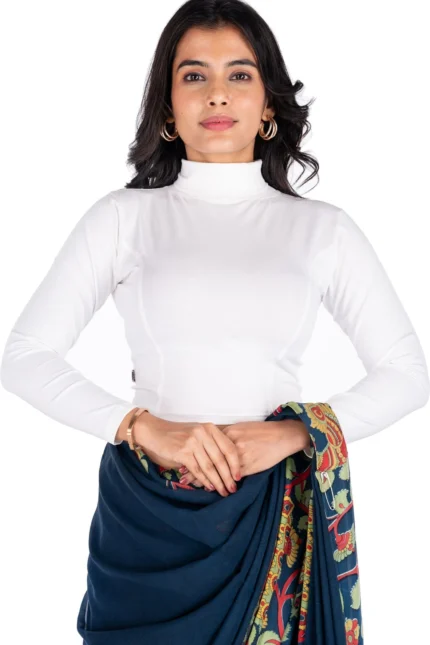 Full Sleeve Band collar Women Blouse