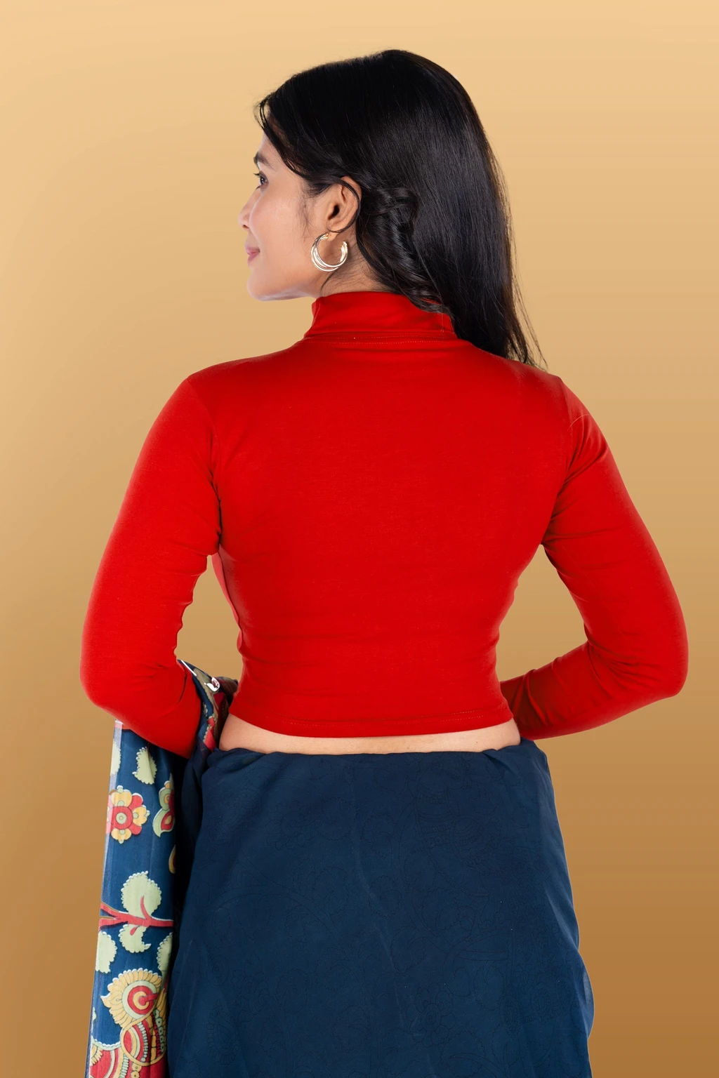 Full Sleeve Band collar Women Blouse - Image 5