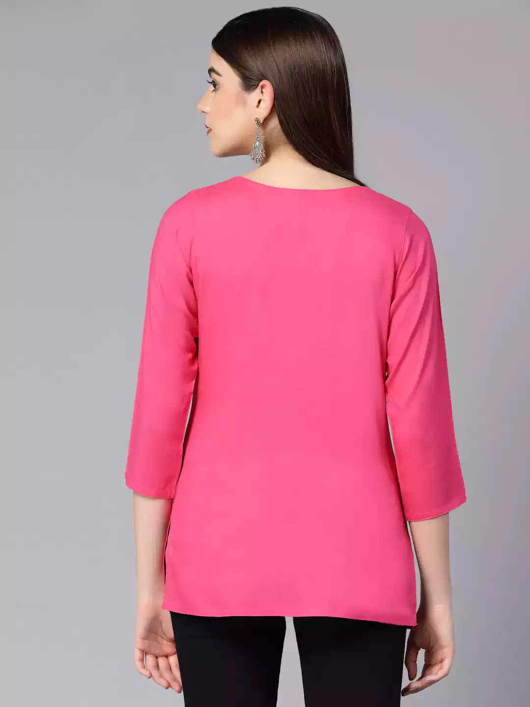 Pink Kashmiri Short Kurti - Image 7