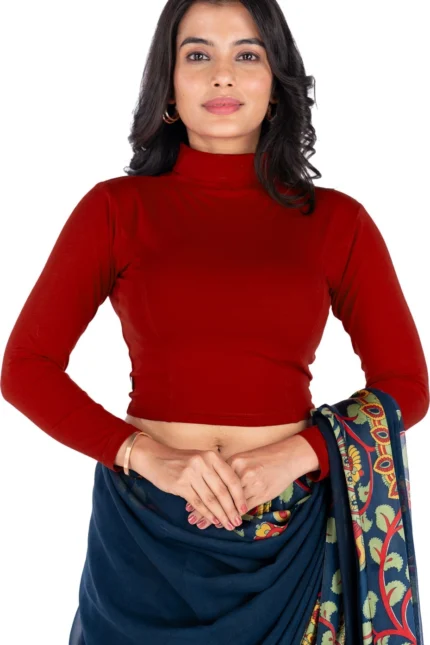 Full Sleeve Band collar Women Blouse