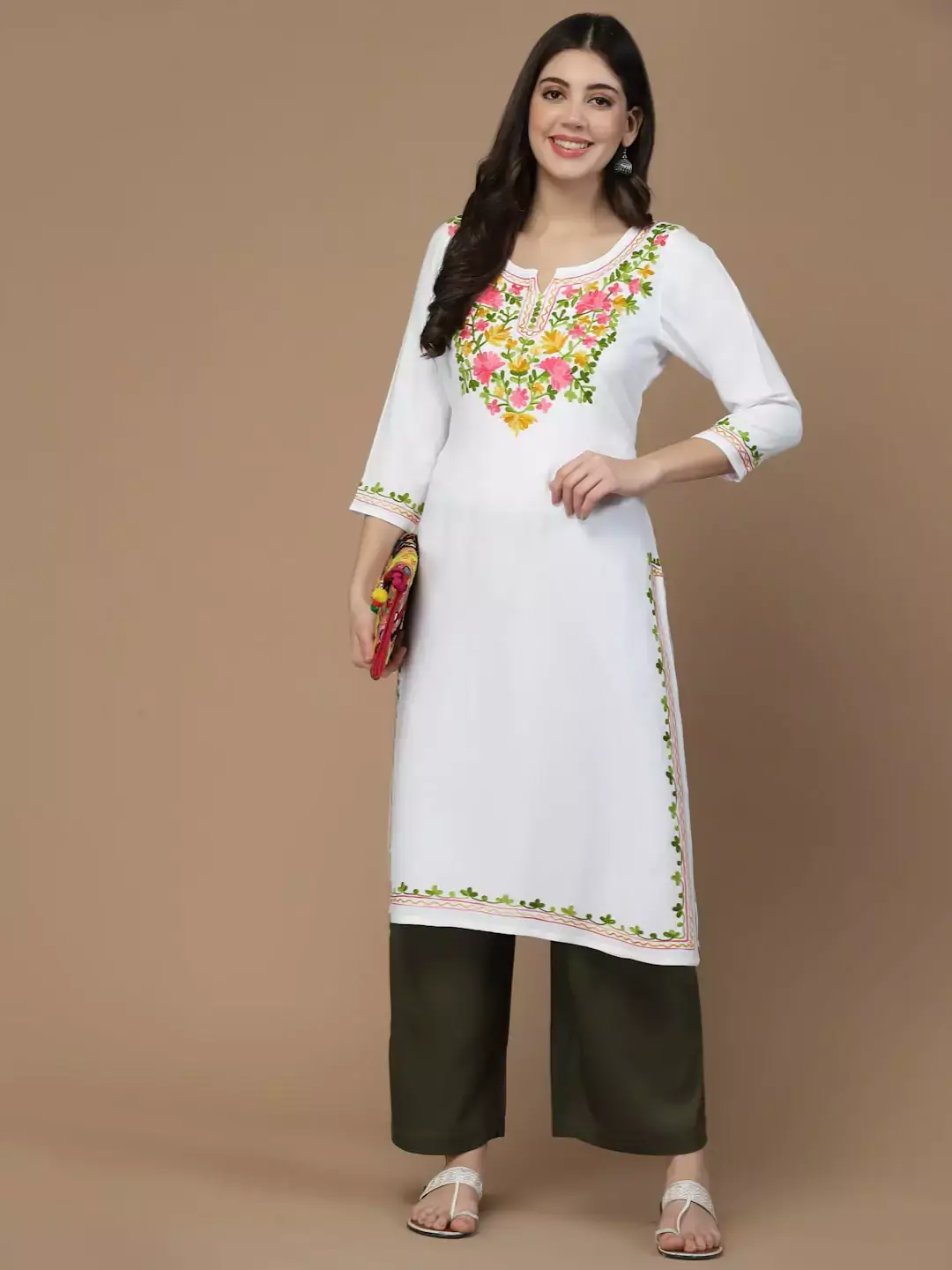 Aylin White Embroidred Kurti - Image 6