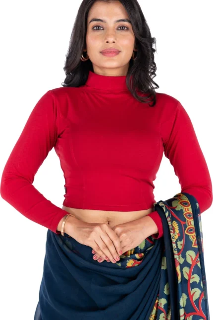 Full Sleeve Band collar Women Blouse