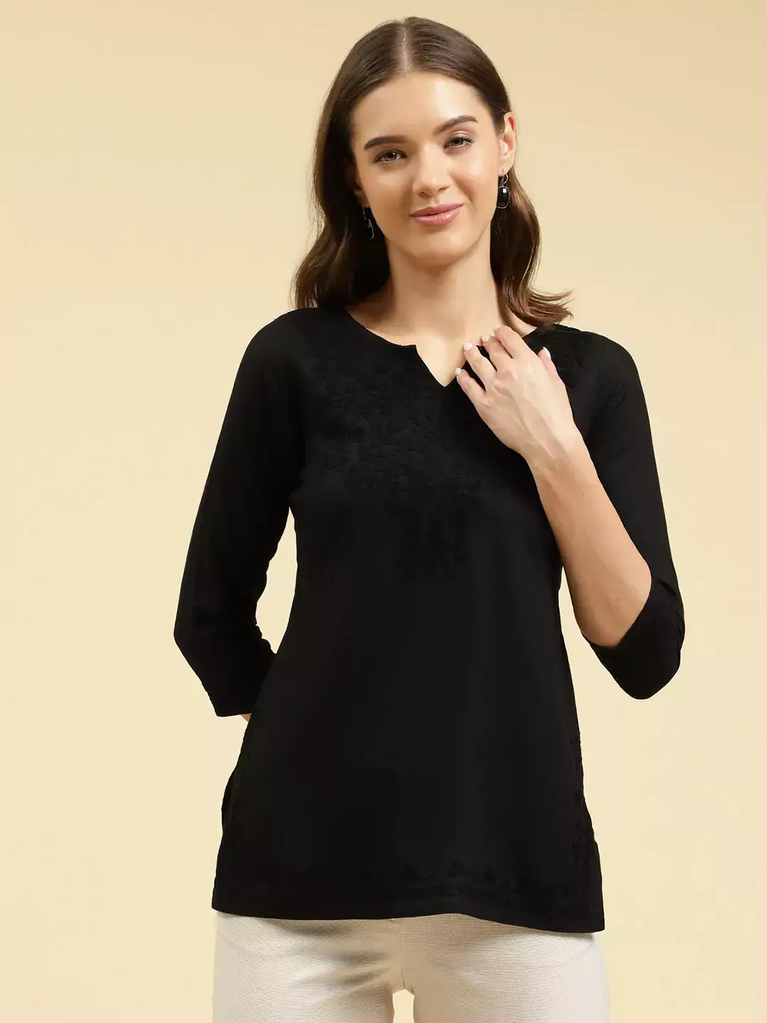 Zahra Black Short Kurti