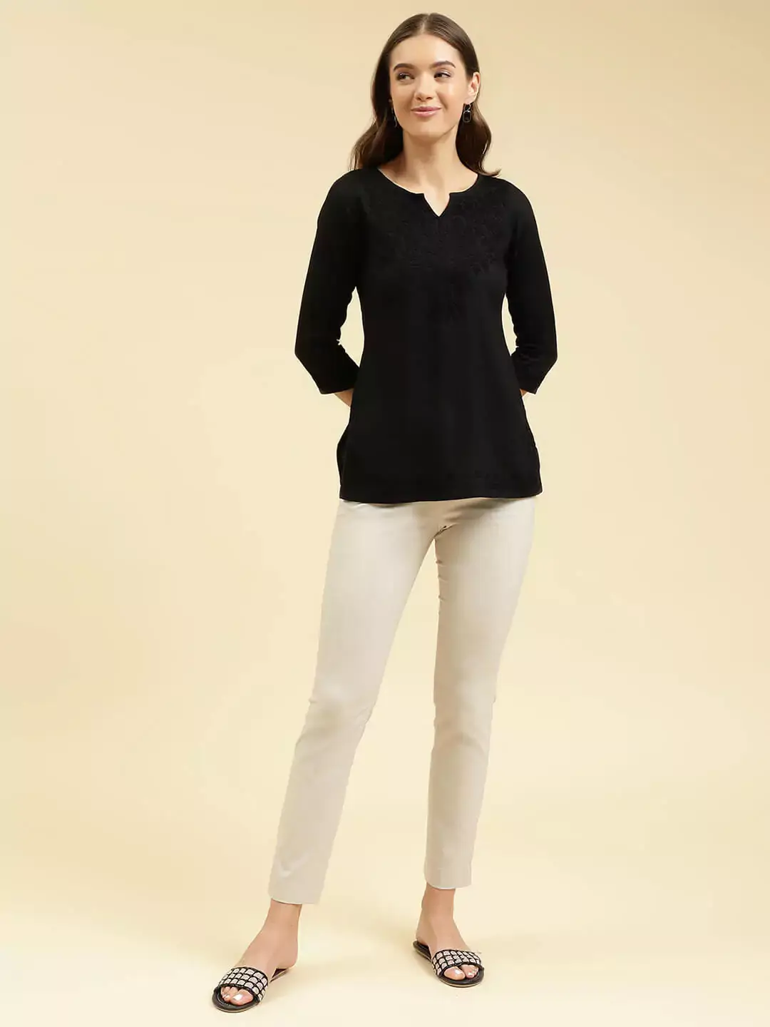 Zahra Black Short Kurti - Image 3