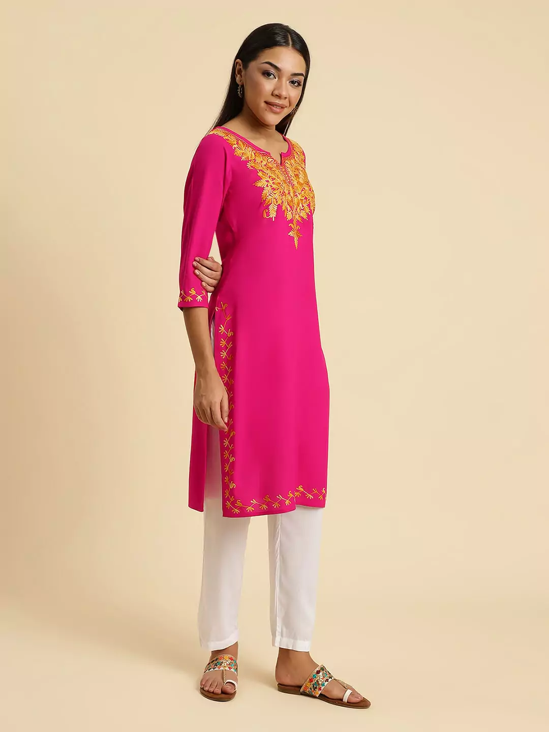 Zeenat Kashmiri Pink Kurti - Image 6